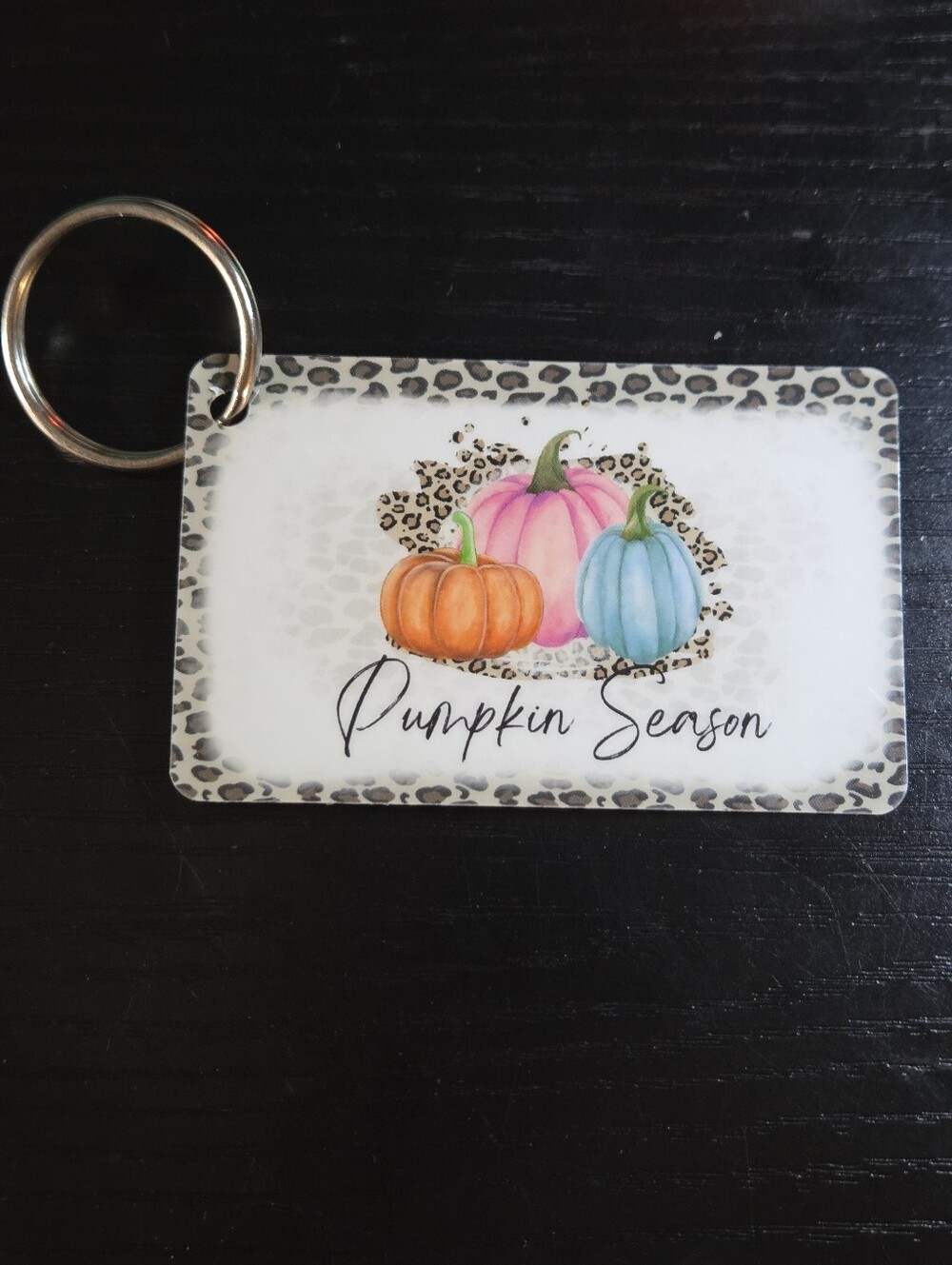 Pumpkin Season Decorative Keycard Keychain - Pink, Blue, Orange
